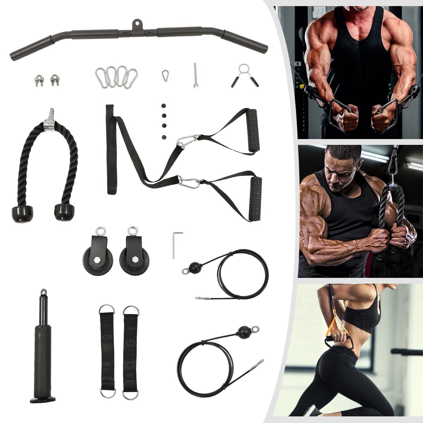 Cable Weight Pulley With Safety Ropes For Strength Training