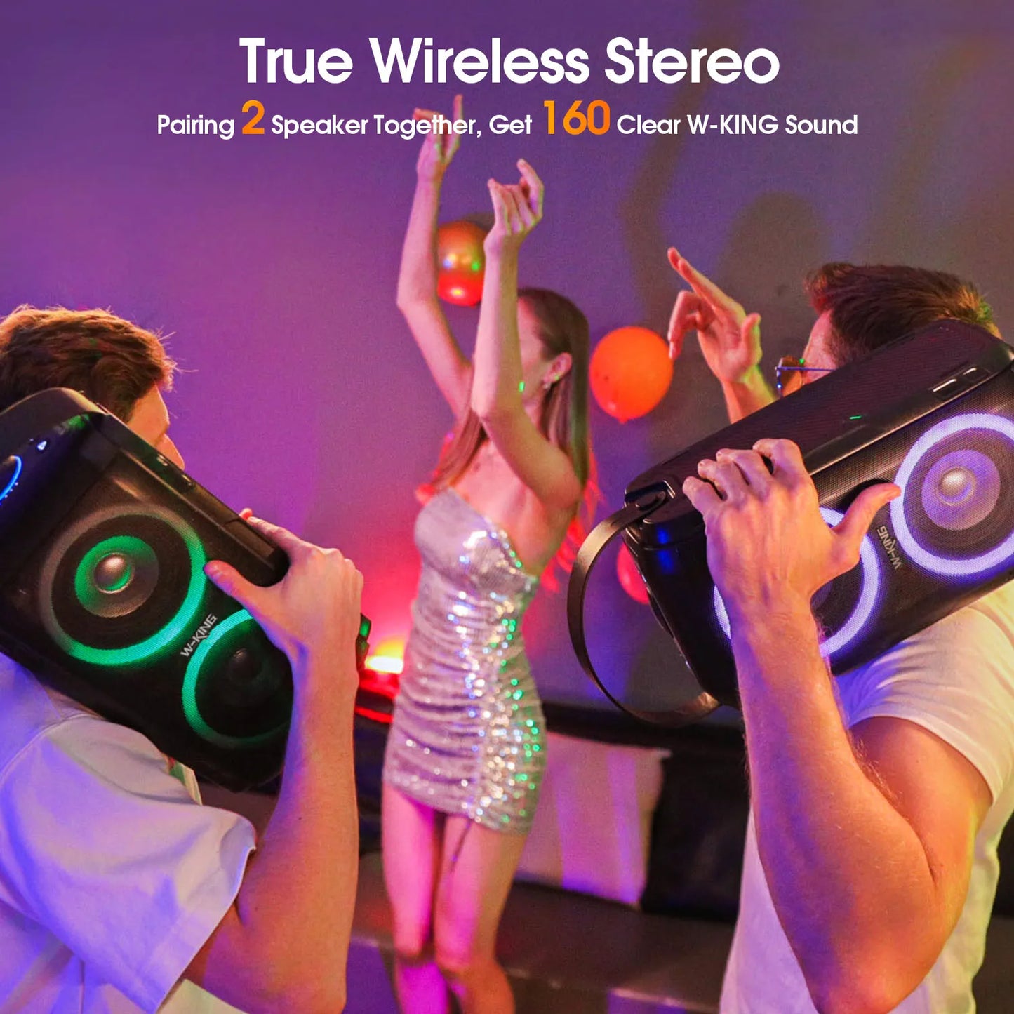 W-King 80W RMS Party Bluetooth Portable Speaker Boombox