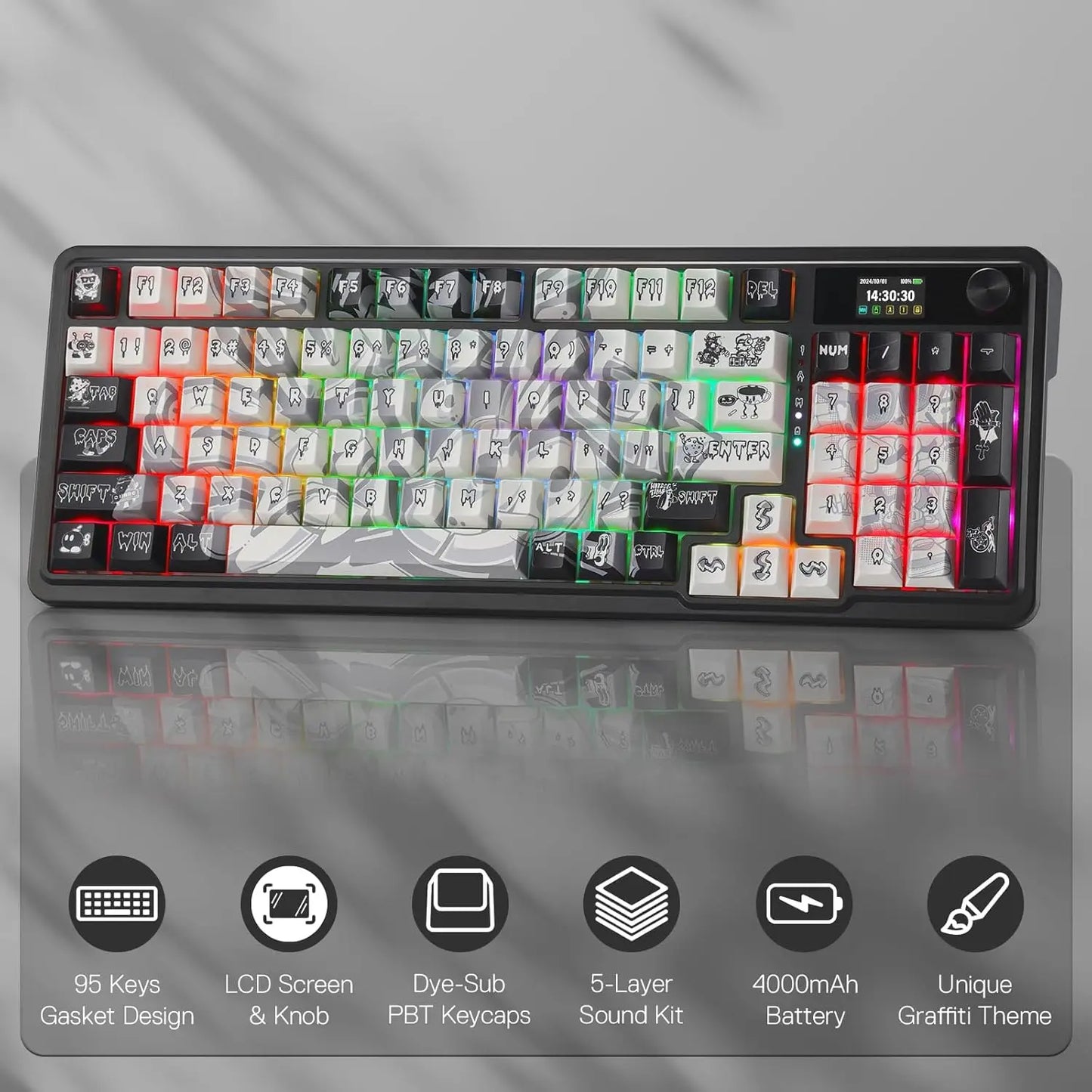 Redragon 719 Pro Wireless Mechanical Keyboard with TFT Display