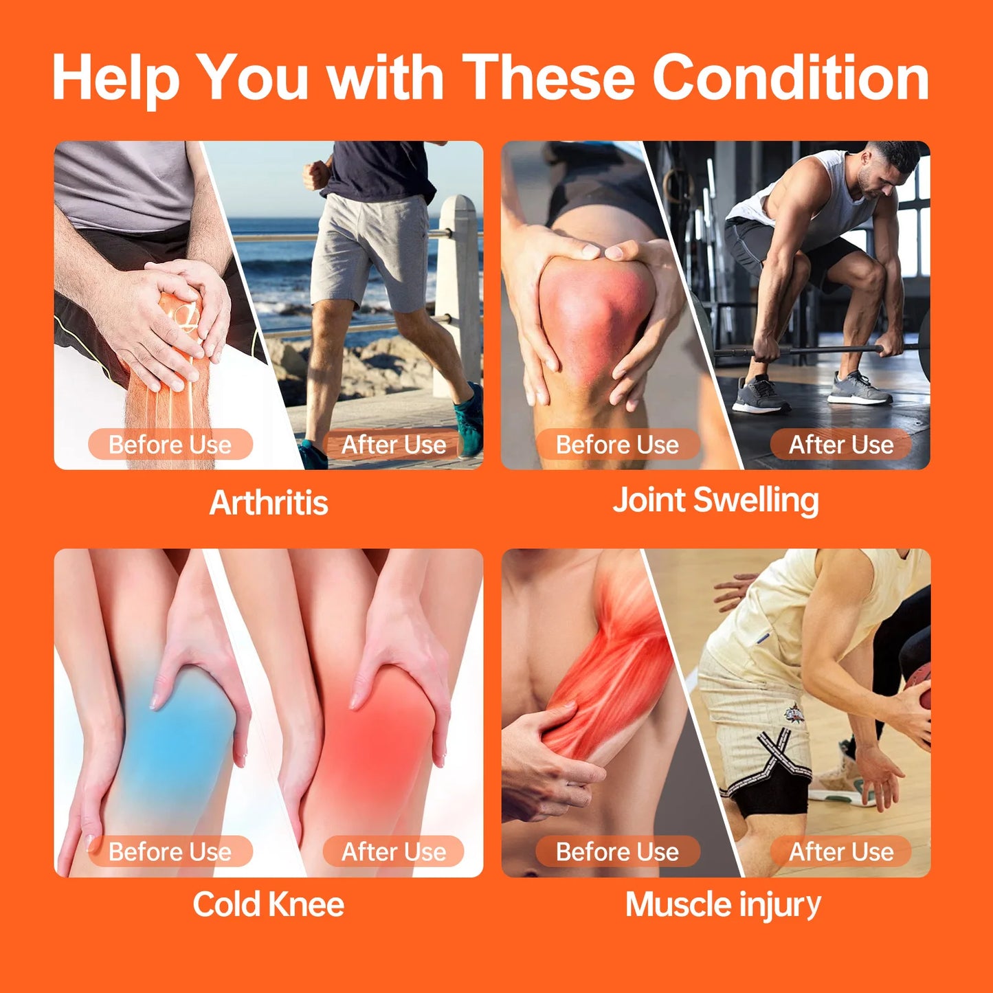 HOMEMASSA Cordless Knee Massager With Heat And Vibration