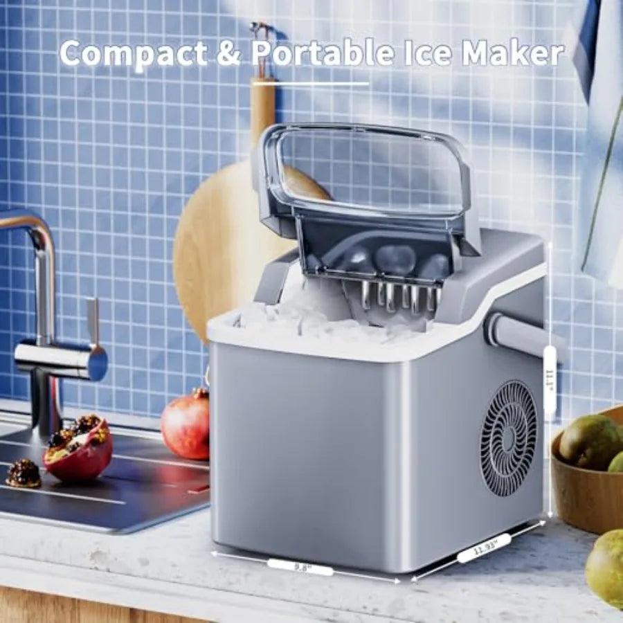 XMSJ Countertop Ice Maker 26 Lbs Per Day Self Cleaning