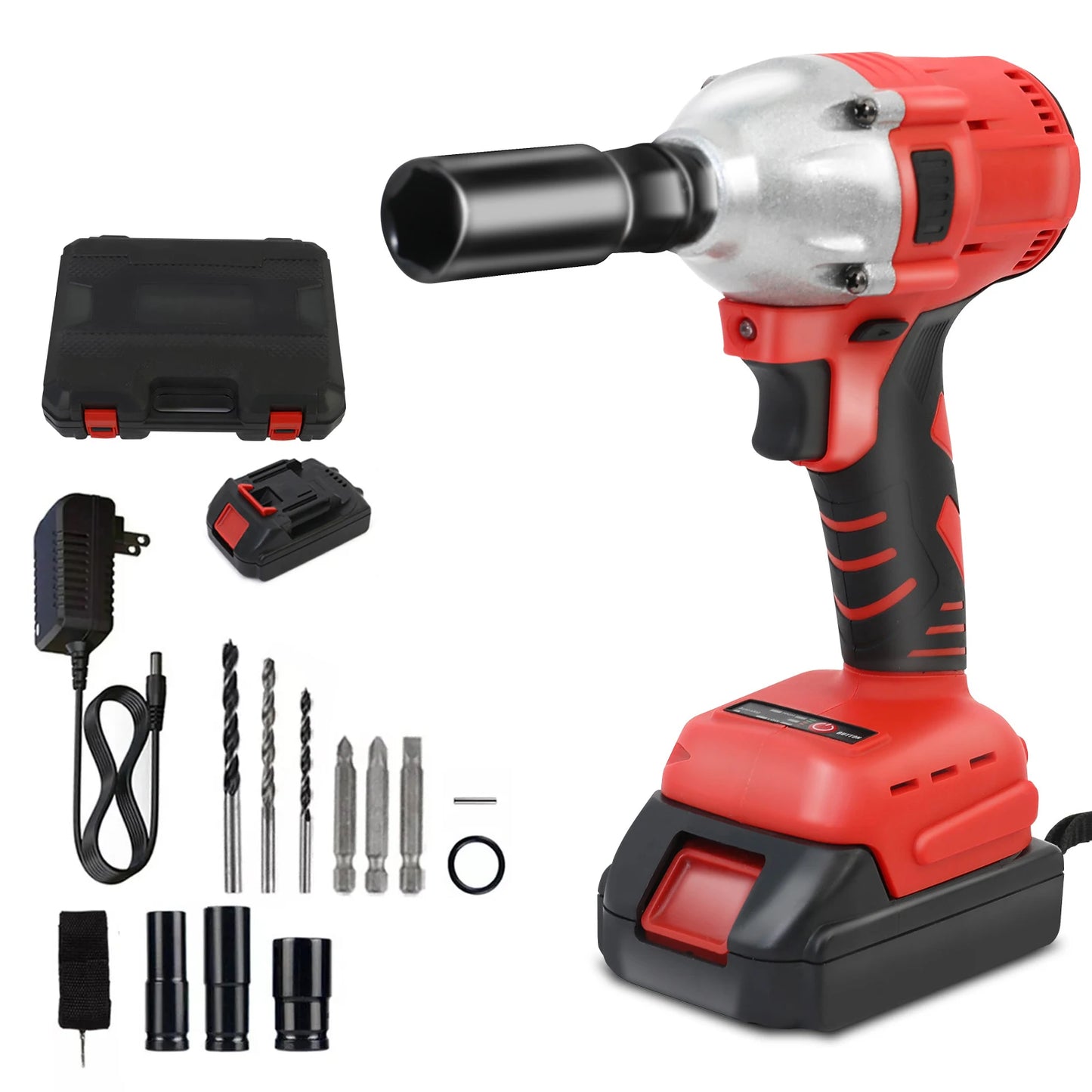 Hign-concerned 1000Nm Cordless Brushless Impact Drill Wrench 1500mAh