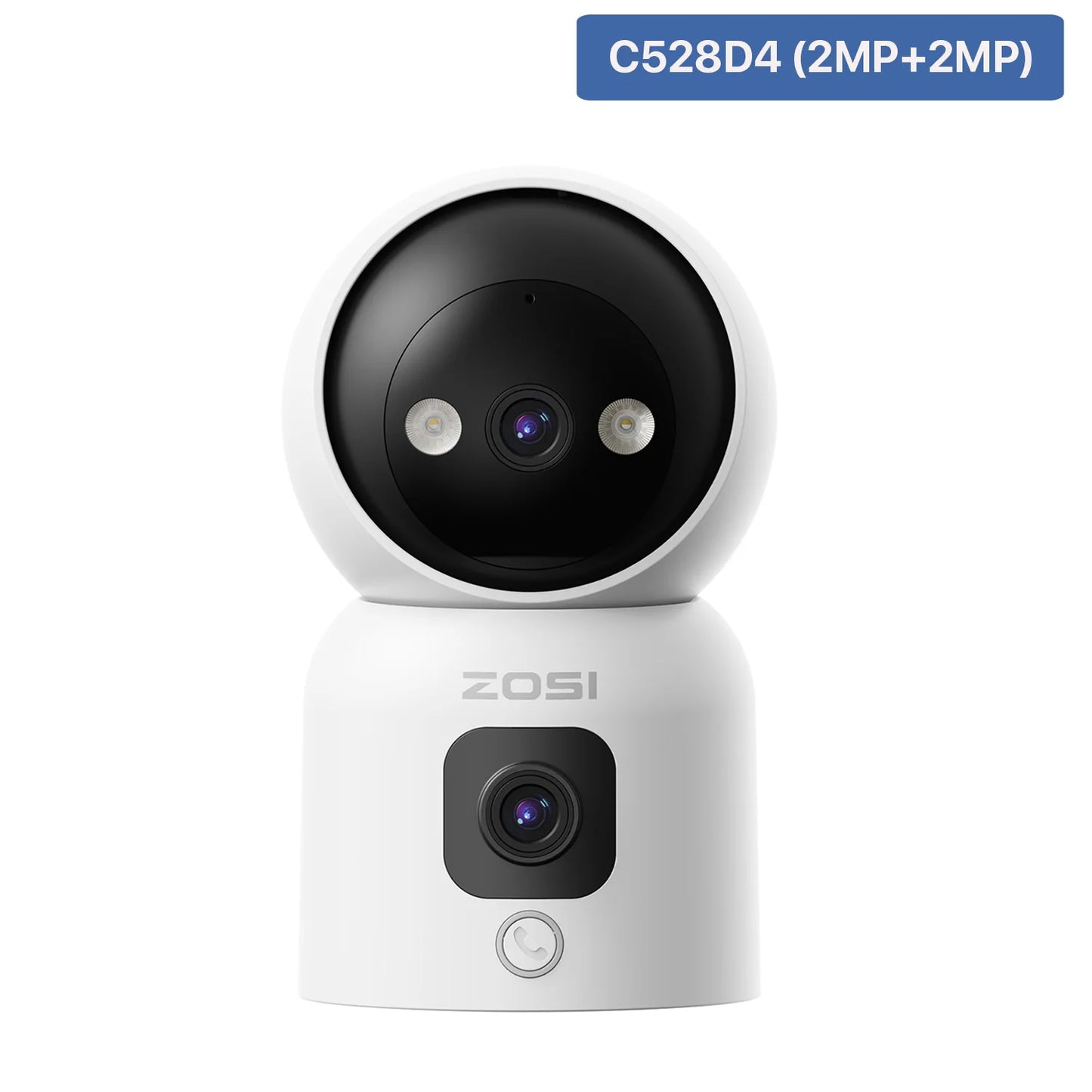 ZOSI C528 Dual Lens Indoor WiFi Security Camera 360 Pan Tilt