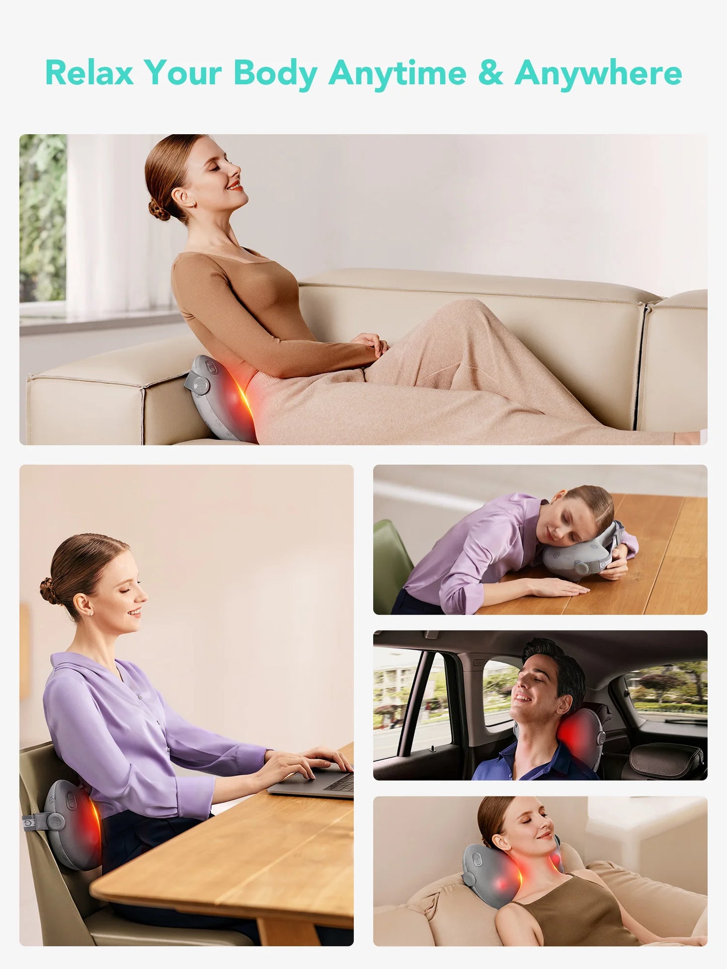 SKG Shiatsu Back Massager With Heat And 4D Kneading