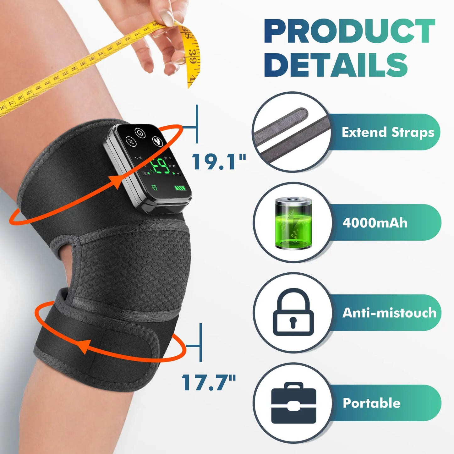 Hailicare Knee Heating Massager for Joint Therapy and Pain Relief