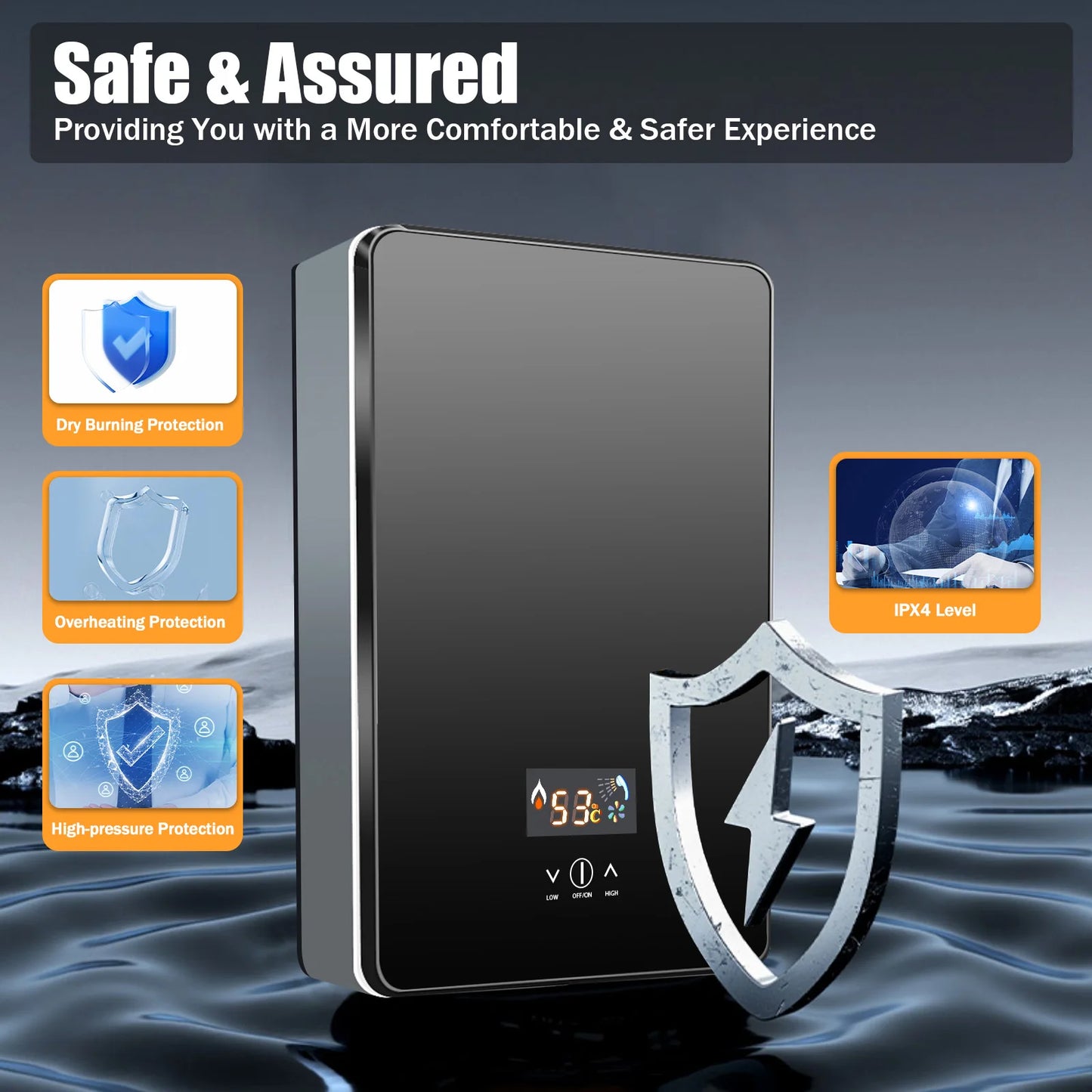 Sweetmile 6500W Electric Water Heater With Thermostat