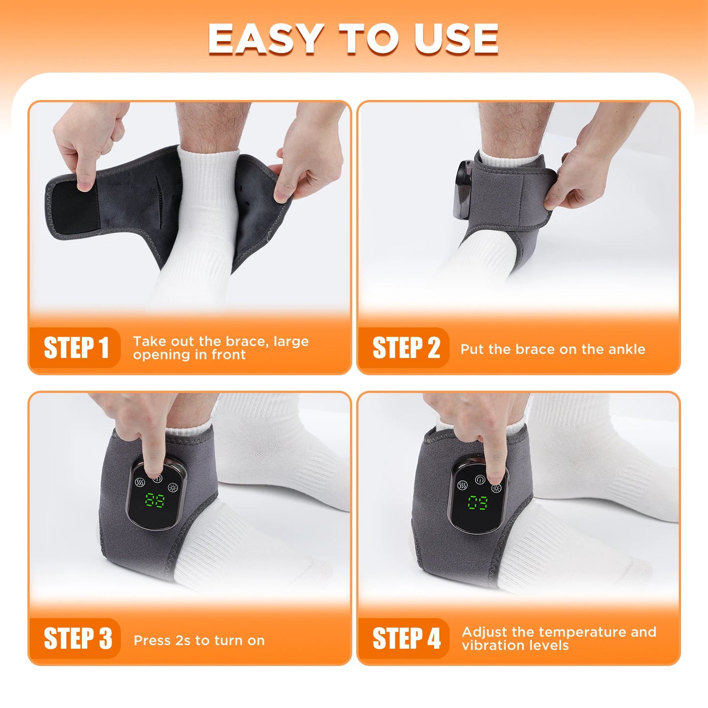 PASTSKY Electric Foot Massager With Ankle Vibration And Heat