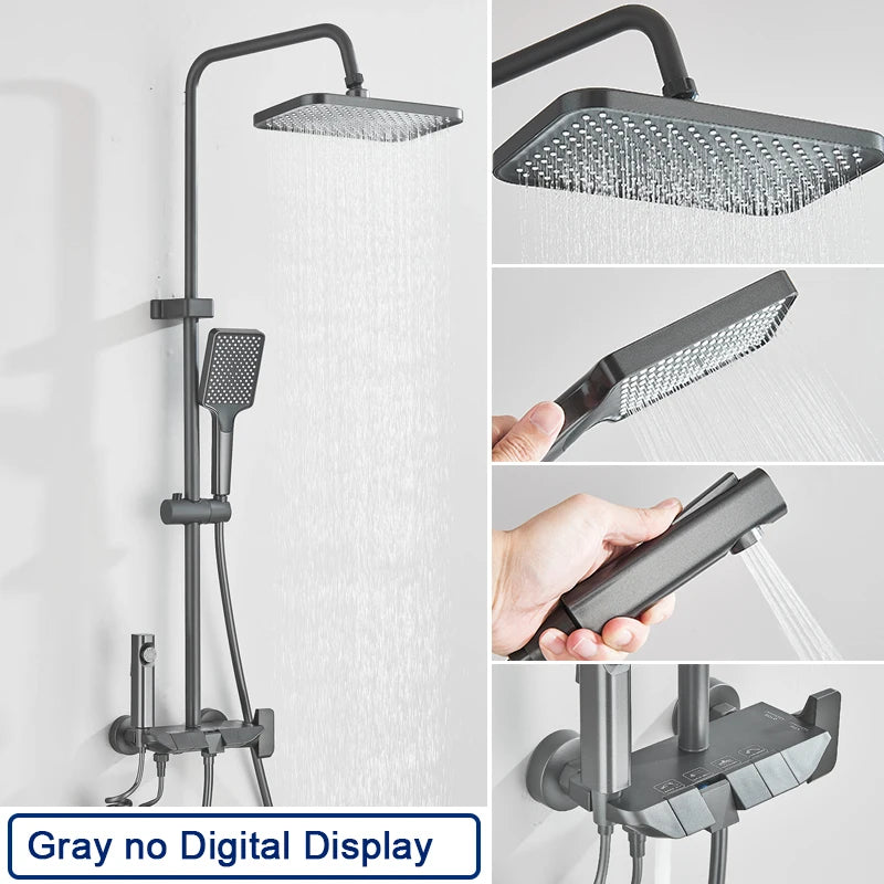 Rozin Smart Digital Shower Faucet Set Dual Control Rainfall