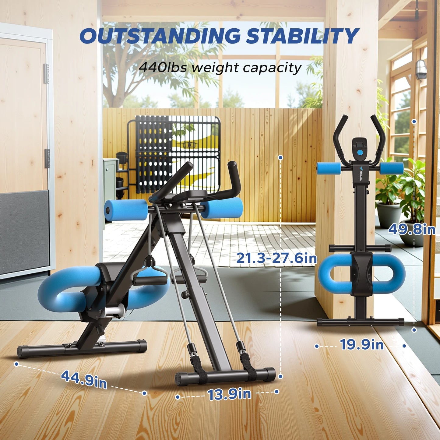 MERACH Abs Machine Adjustable Trainer Foldable For Core And Abs
