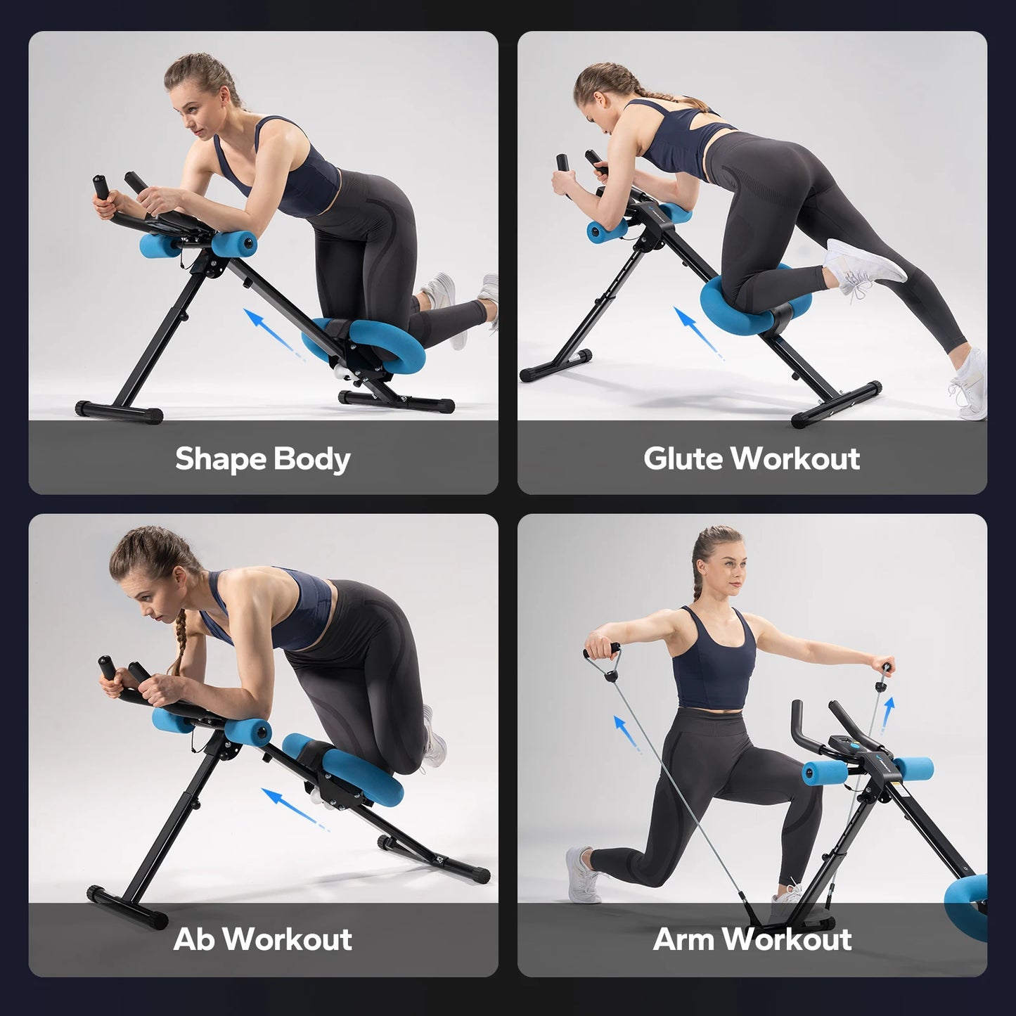 MERACH Abs Machine Adjustable Trainer Foldable For Core And Abs
