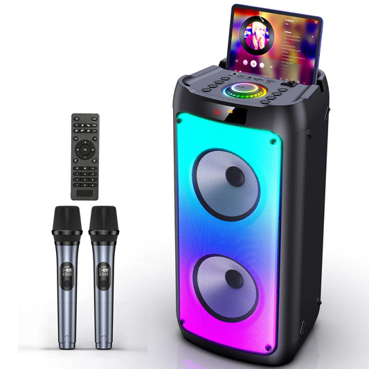 FanFun Wireless Bluetooth Karaoke Speaker With 2 Microphones