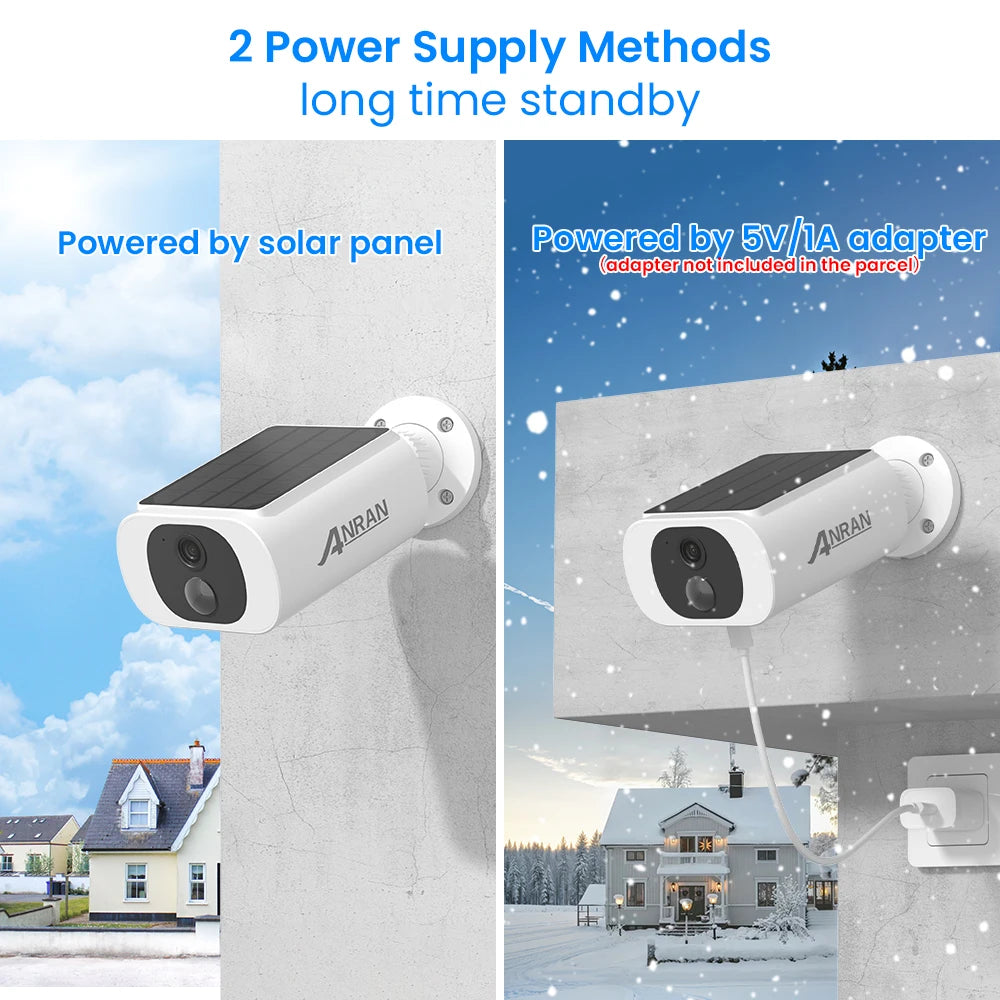 ANRAN 2K Solar Security Camera Outdoor Wireless 2 4G WIFI