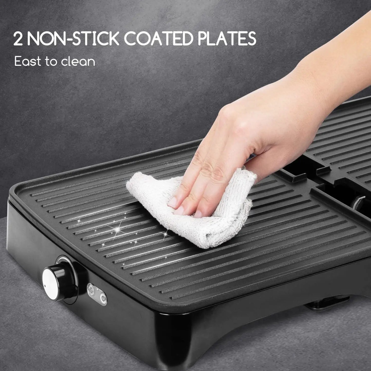CACHOO Panini Press Grill and Griddle With Temperature Control