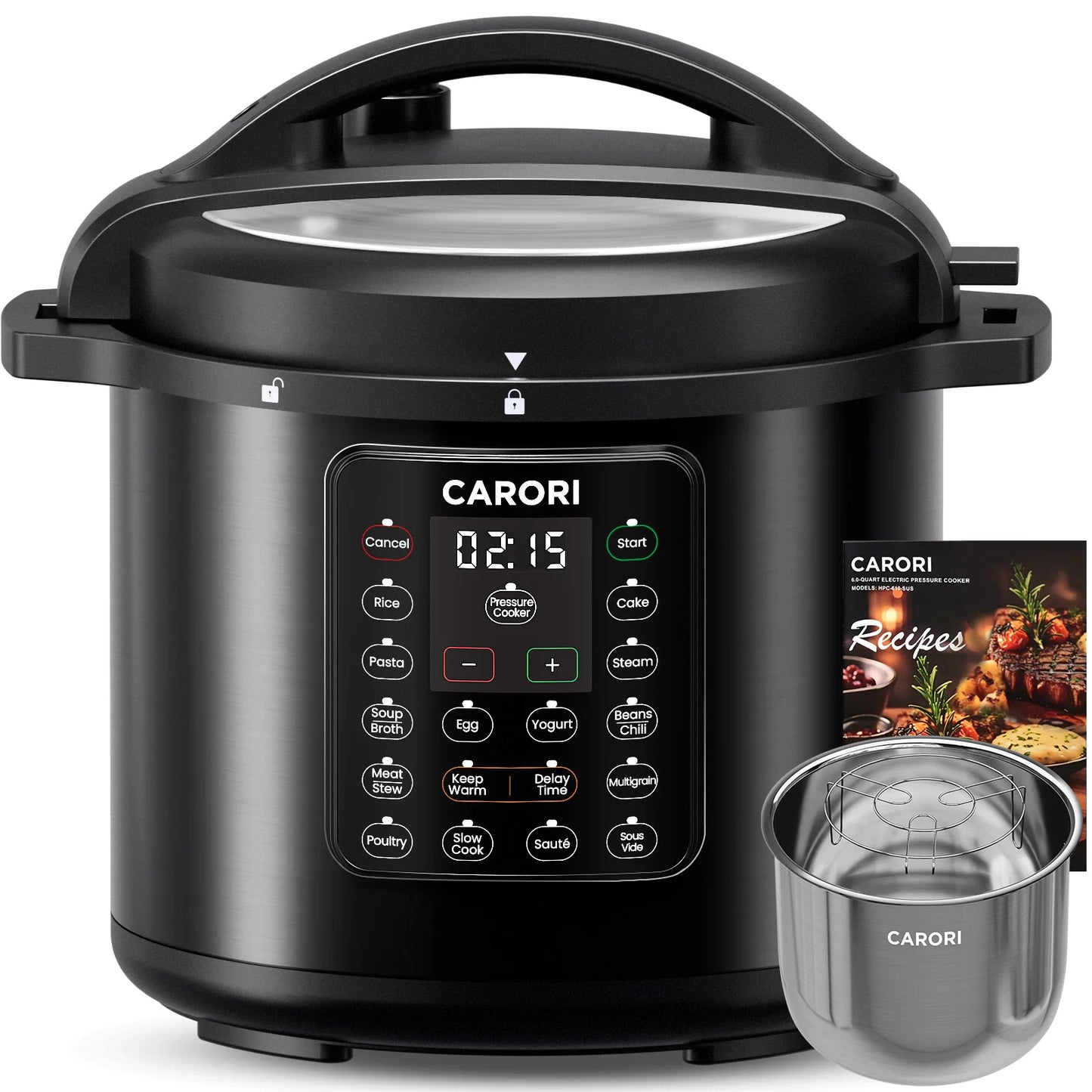 Carori 1200W 12In1 Electric Pressure Cooker Stainless Steel