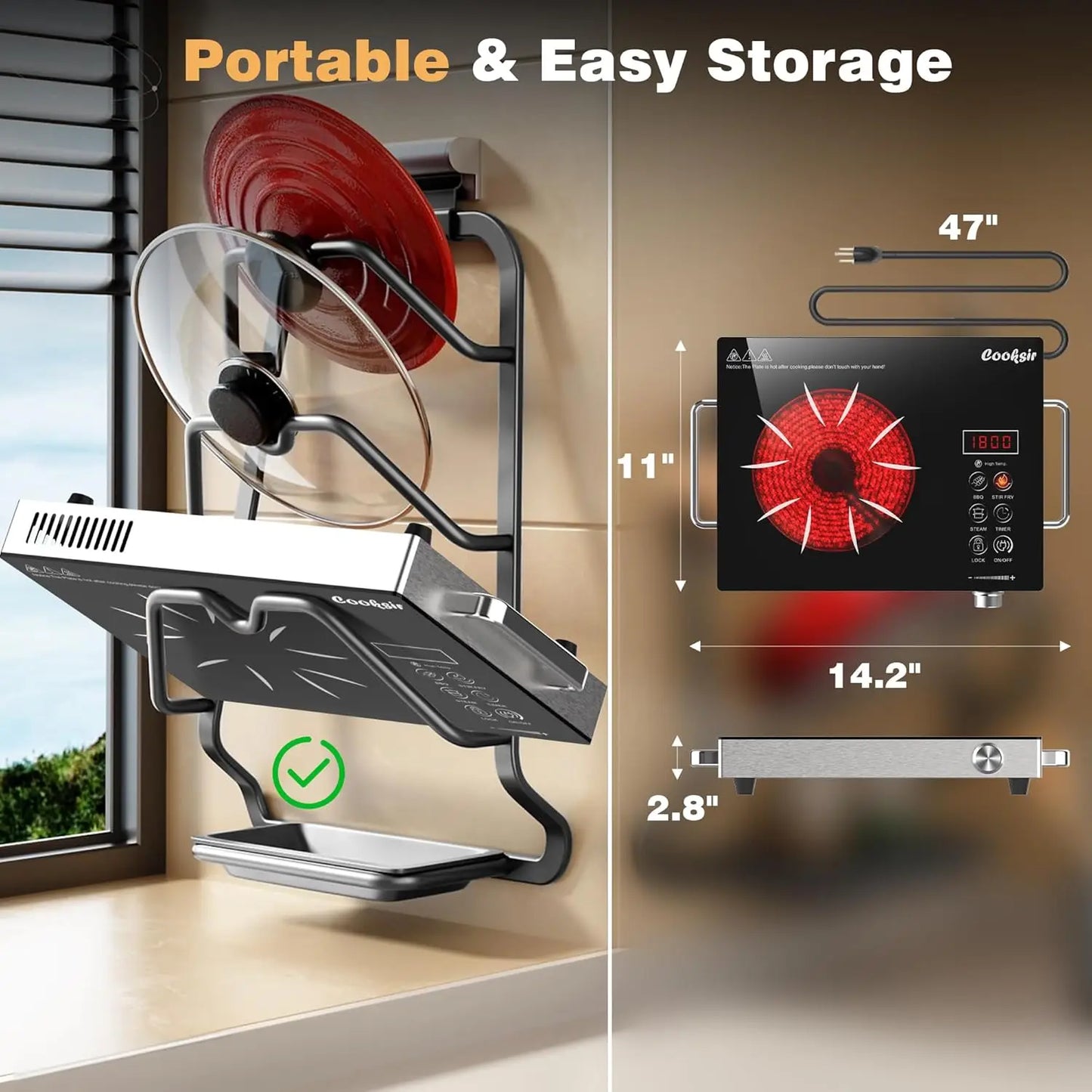 Cooksir Single Burner Electric Cooktop 1800W Portable Stove