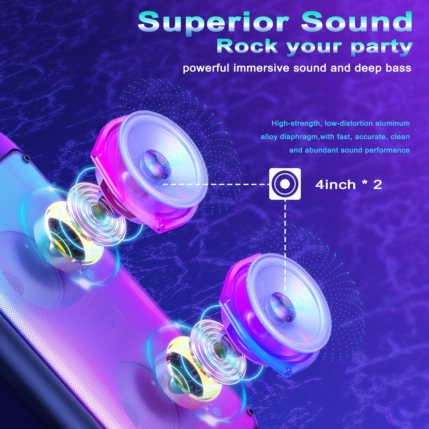 FanFun Wireless Bluetooth Karaoke Speaker With 2 Microphones