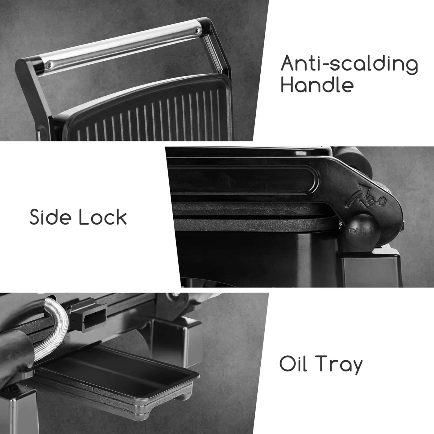 CACHOO Panini Press Grill and Griddle With Temperature Control