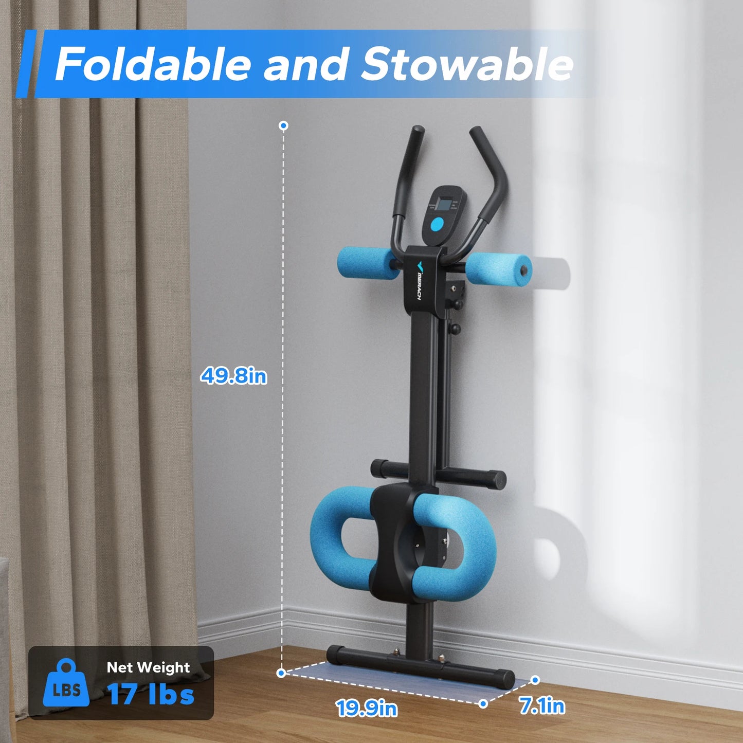 MERACH Abs Machine Adjustable Trainer Foldable For Core And Abs