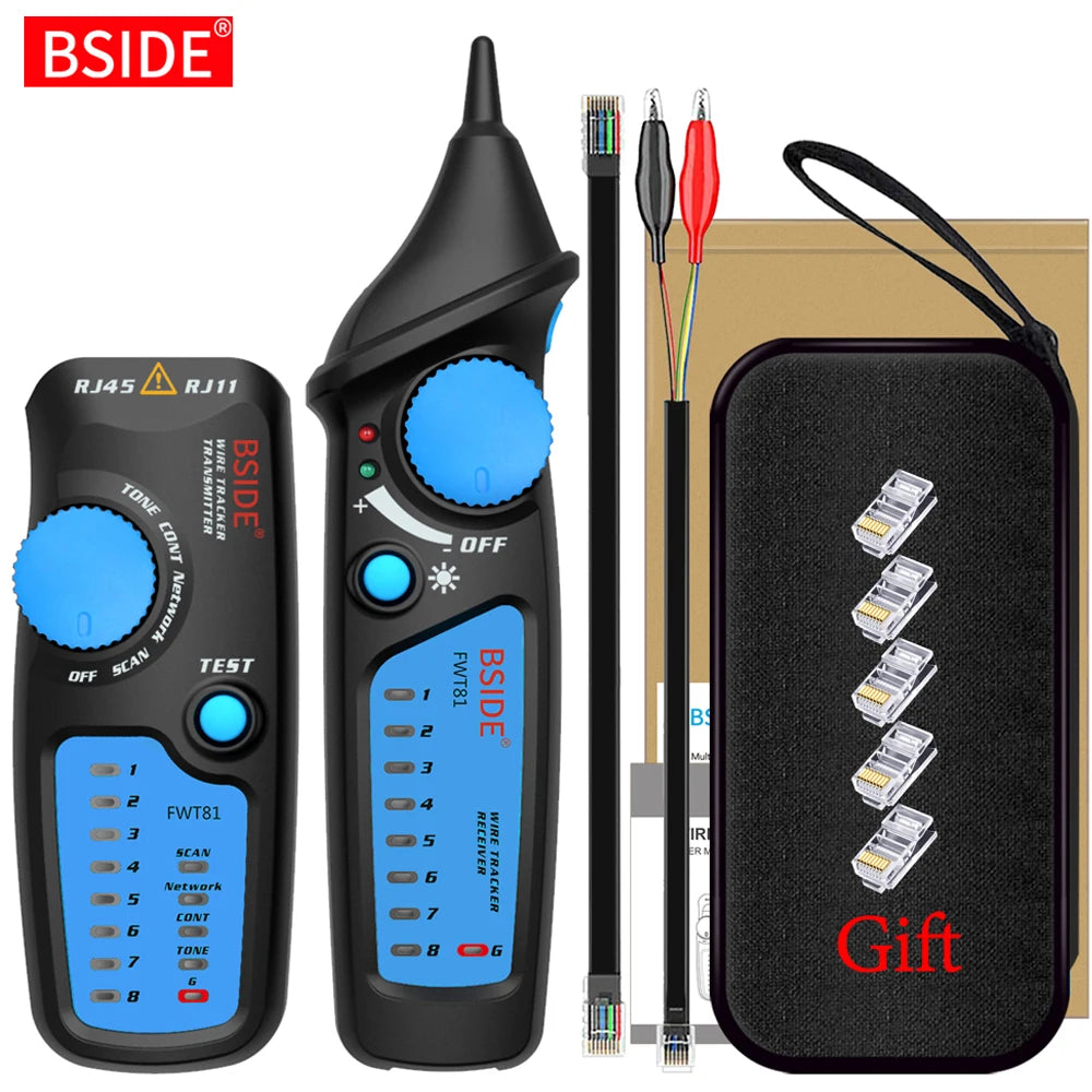 BSIDE. Network Cable Tracker Wire Tester FWT82/81 Professional RJ45/11 Telephone Toner Ethernet LAN Tracer Detector Line Finder