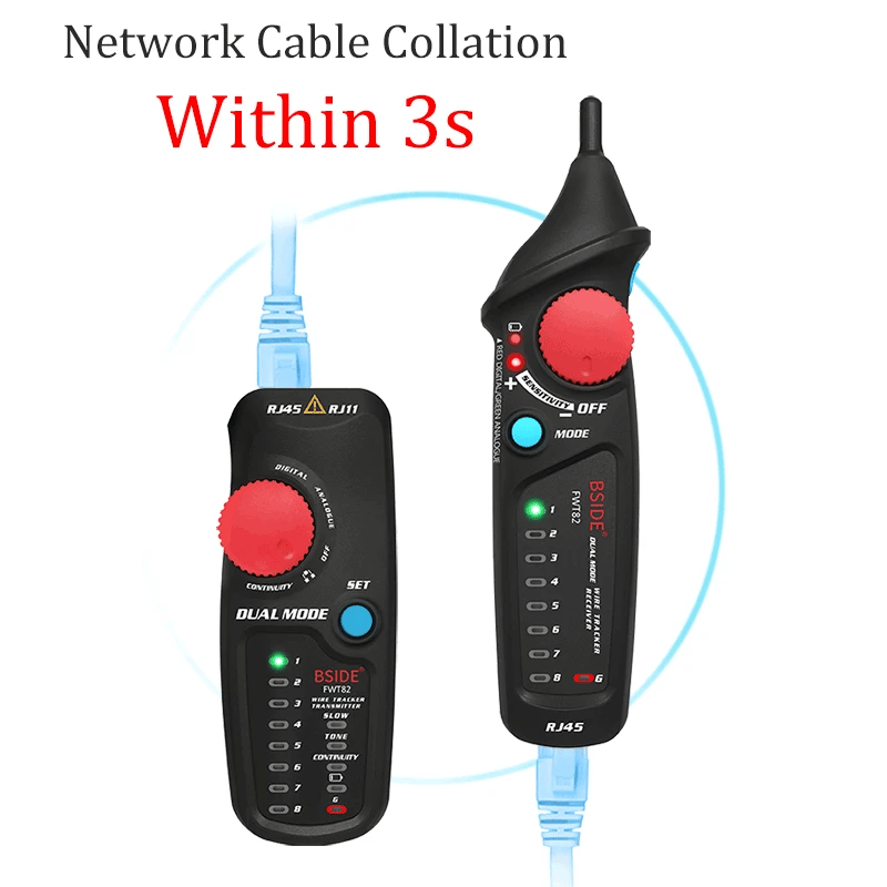 BSIDE. Network Cable Tracker Wire Tester FWT82/81 Professional RJ45/11 Telephone Toner Ethernet LAN Tracer Detector Line Finder