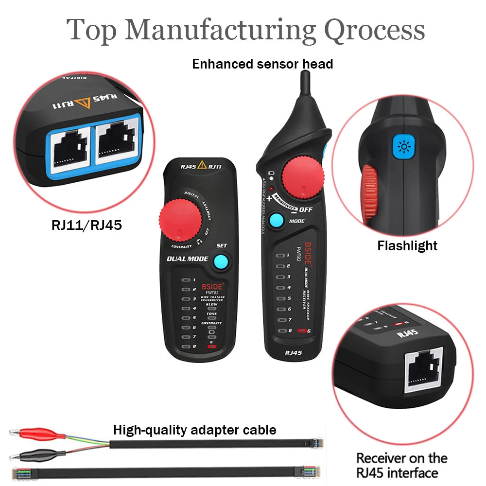 BSIDE. Network Cable Tracker Wire Tester FWT82/81 Professional RJ45/11 Telephone Toner Ethernet LAN Tracer Detector Line Finder