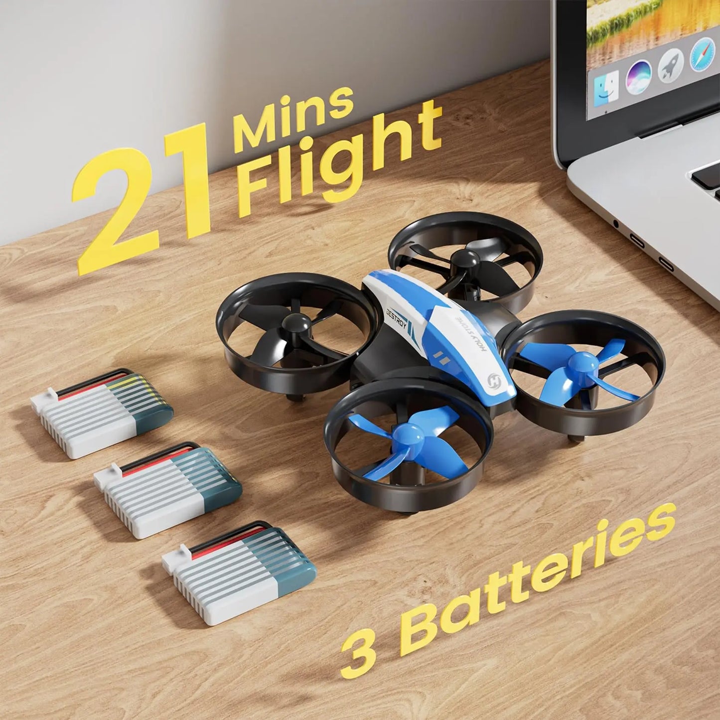 Holy Stone Nano Drone For Kids Indoor RC Quad 3 Batteries