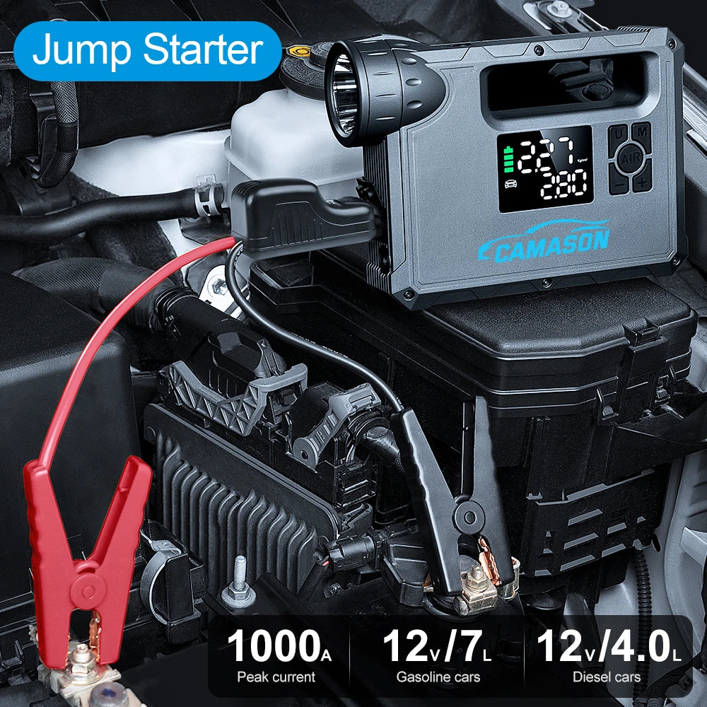 Camason 5 In 1 Car Jump Starter With Air Compressor