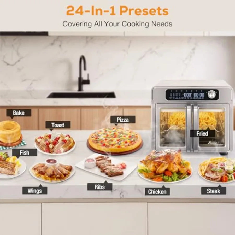 XMSJ French Door Air Fryer Toaster Oven Combo With Controls