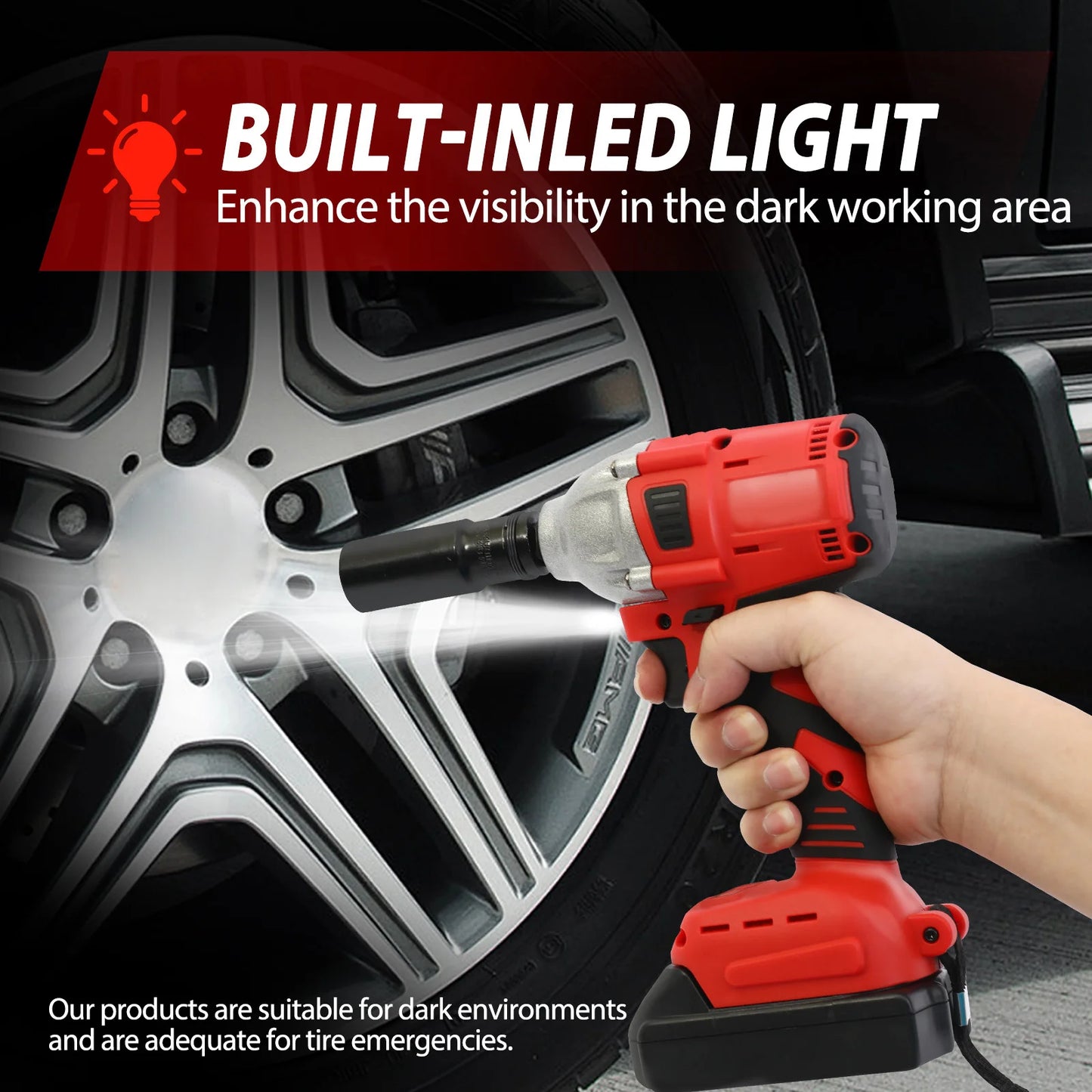 Hign-concerned 1000Nm Cordless Brushless Impact Drill Wrench 1500mAh