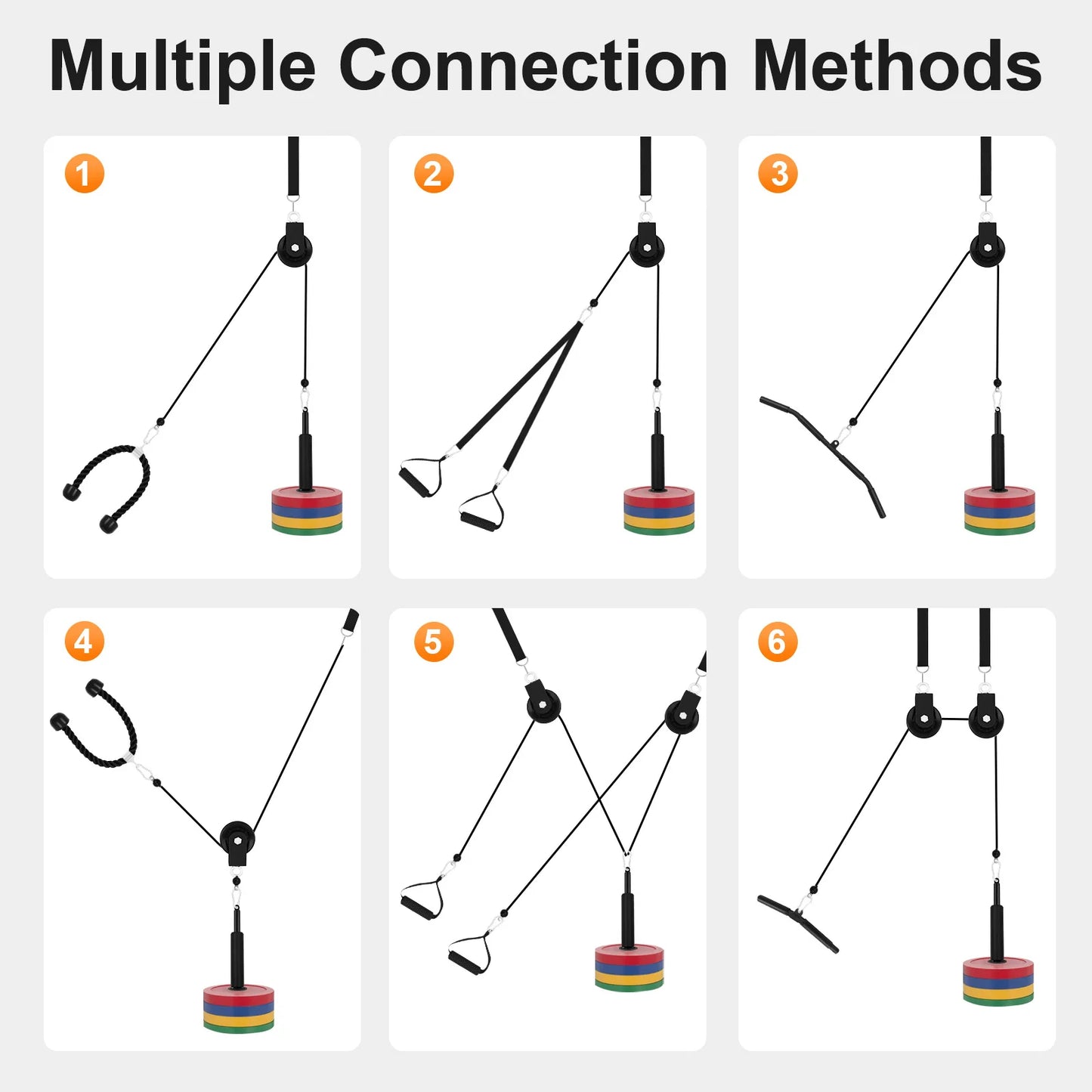 Cable Weight Pulley With Safety Ropes For Strength Training