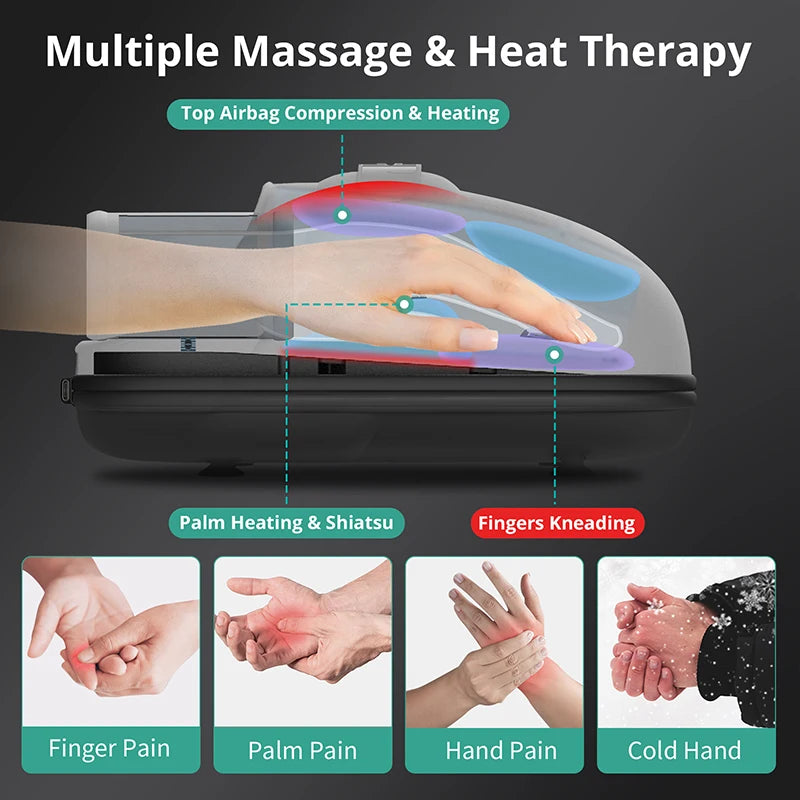 Medcursor Wireless Hand Massager Air Compression Palm Acupoint Hot Compress