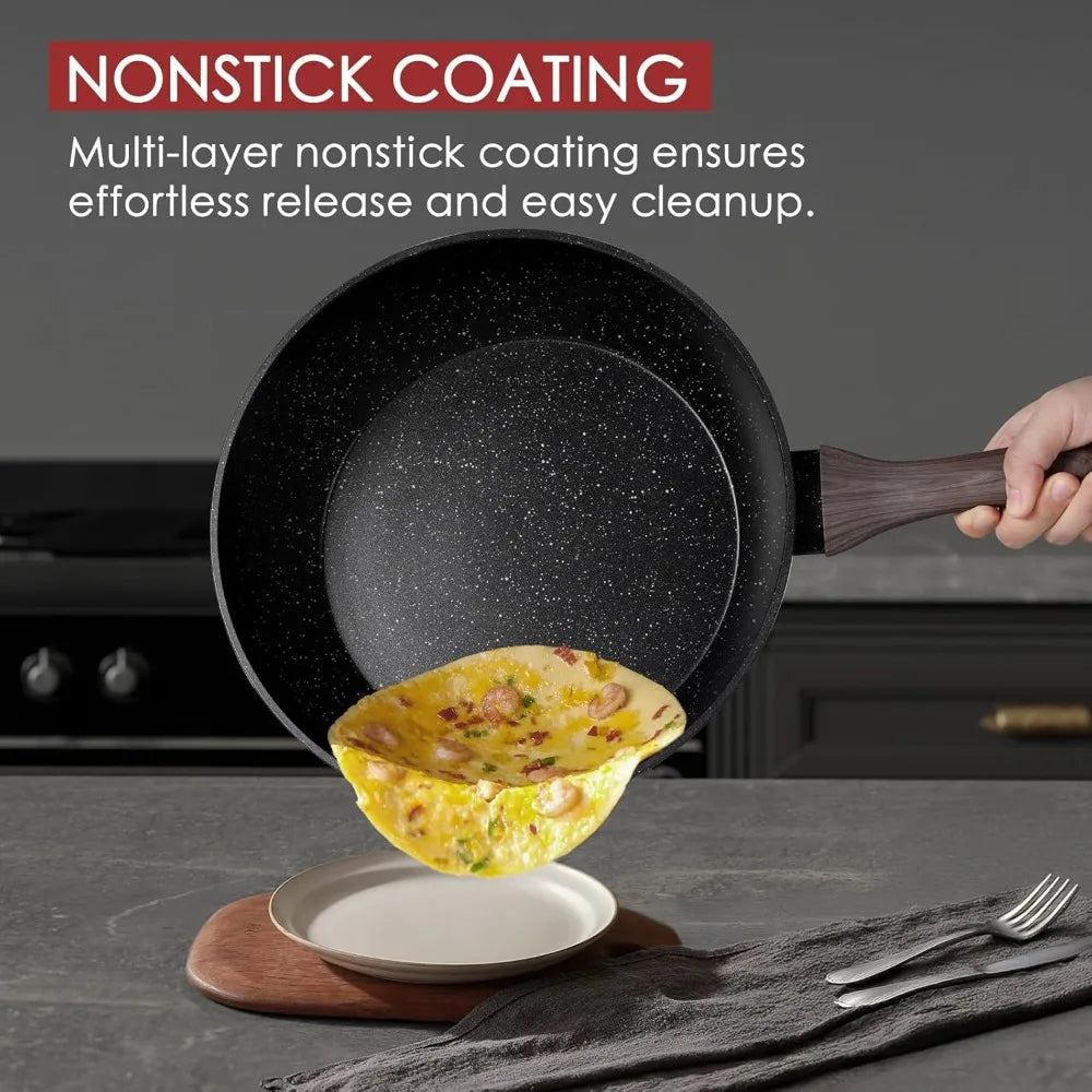 Iosn Nonstick Pots And Pans Cookware Set With Grill Pan
