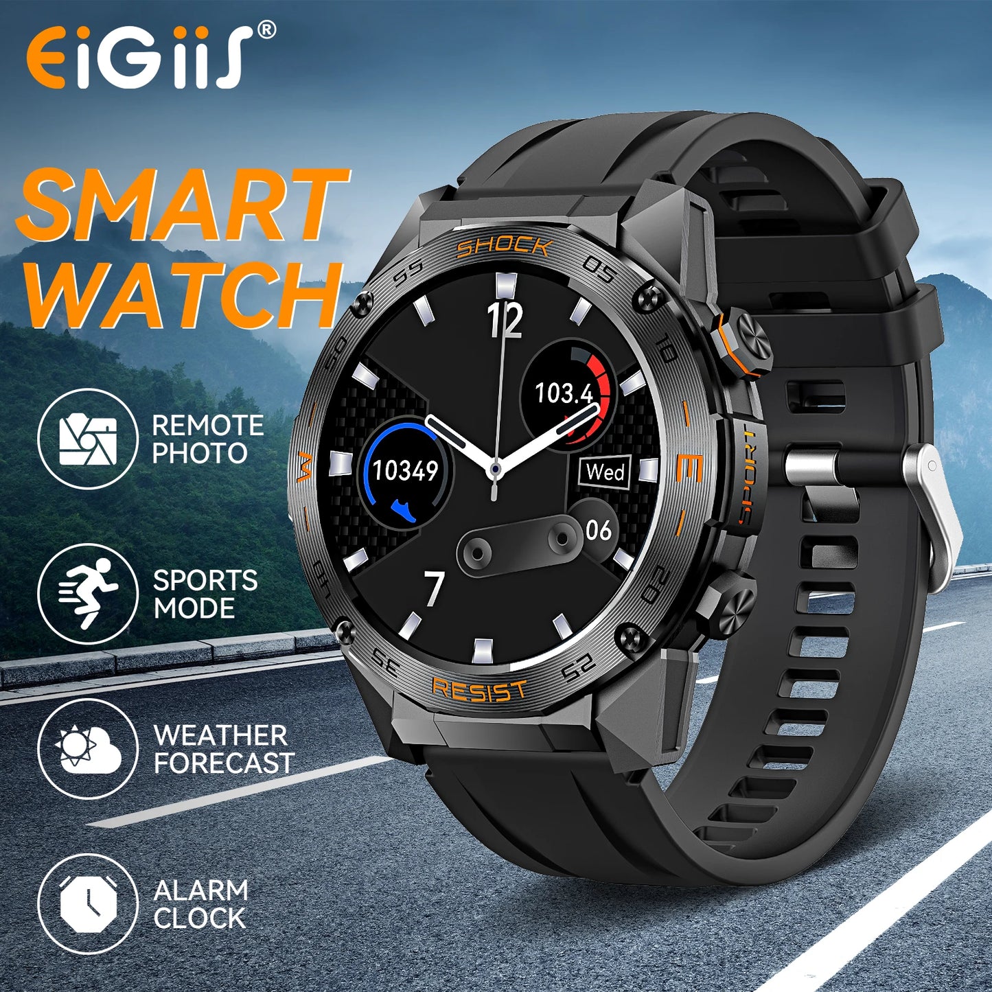 LaNikar Military Smartwatch For Men With Heart Rate SpO2