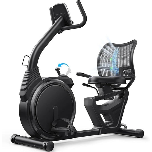 Magnetic Recumbent Exercise Bike With Bluetooth App LCD HR