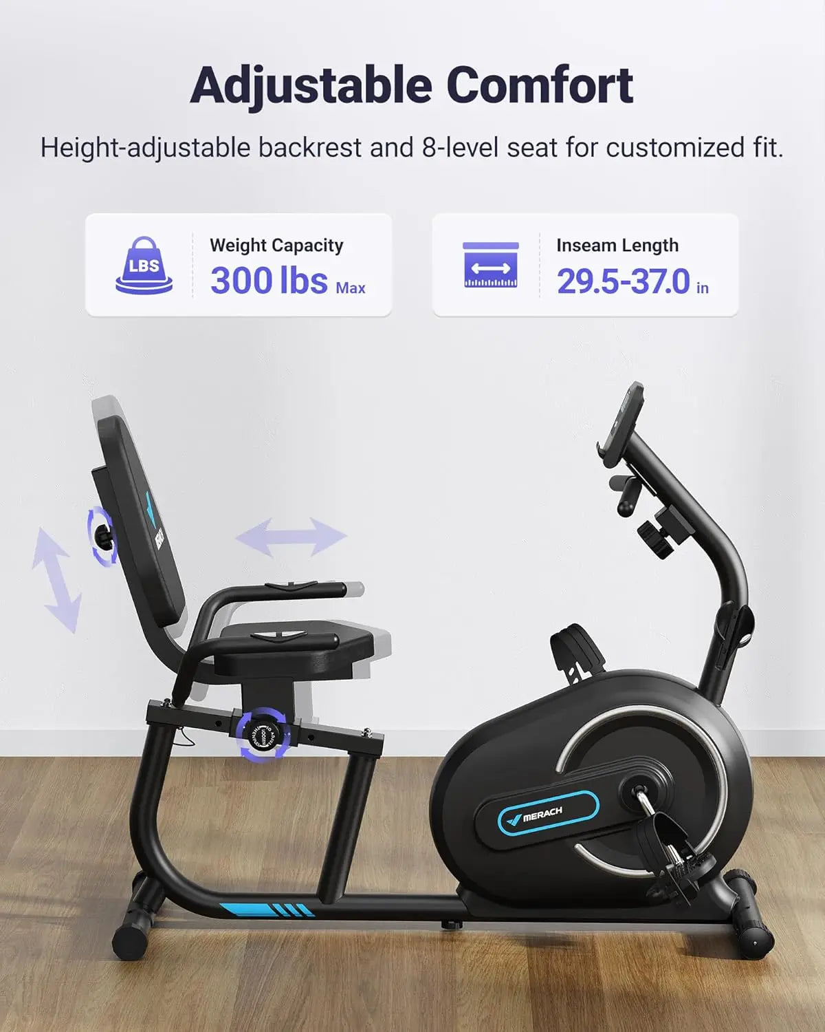 XMSJ Recumbent Exercise Bike With Smart Bluetooth Tech