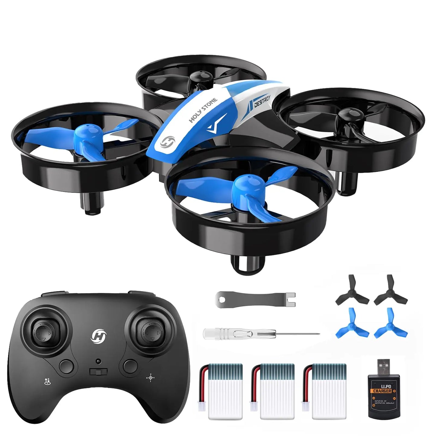 Holy Stone Nano Drone For Kids Indoor RC Quad 3 Batteries