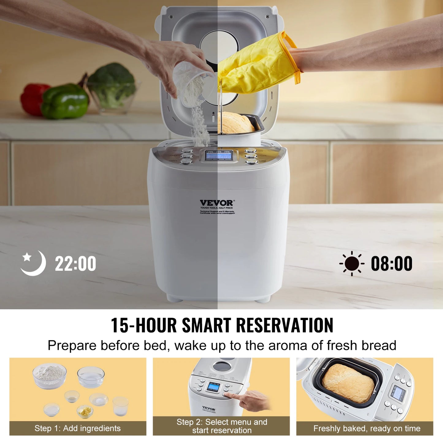 SucceBuy Bread Maker GlutenFree Setting Nonstick Pan