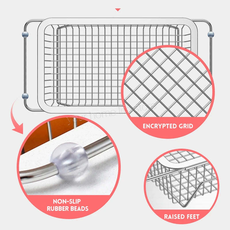 Over Sink Dish Drying Rack Stainless Steel 304 Drainer