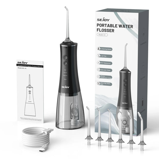 Sejoy Water Flosser Portable Cordless Oral Irrigator 6 Jets