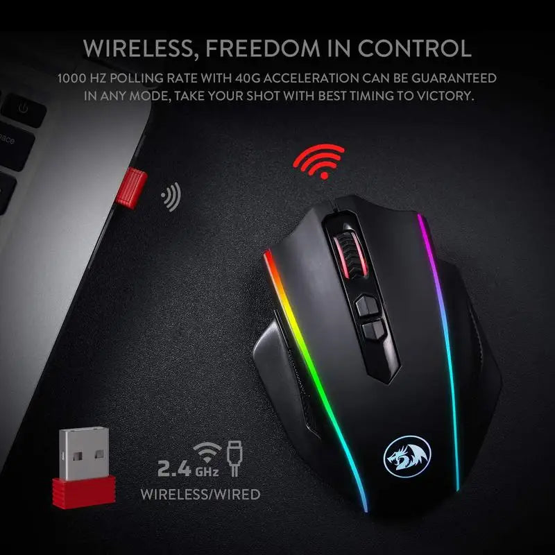 Redragon M686 Wireless Gaming Mouse 16000 DPI Dual Mode Battery