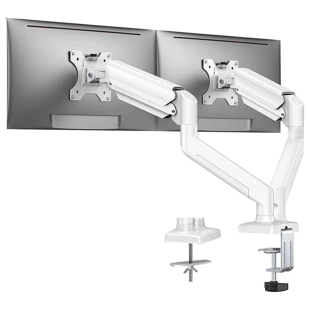 Dual Monitor Stand with C Clamp Monitor Desk Mount Holds Up To 19.8lbs Monitor Arm Desk Mount for 13 To 32 Inch Computer Screens