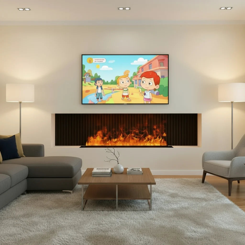 Water Vapor Fireplace Simulated 3D Flame With App Control Humidifier
