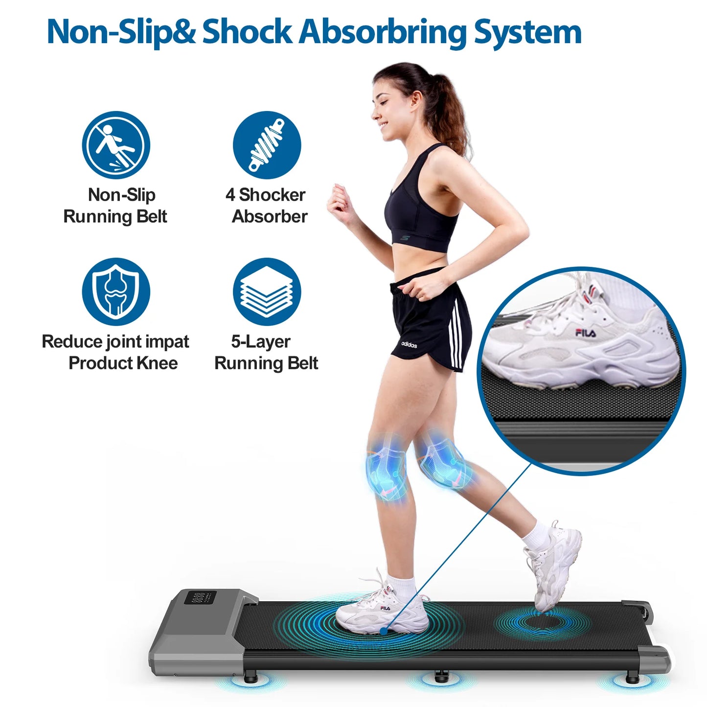 Driving Walking Pad Mini Treadmill For Home Office LCD