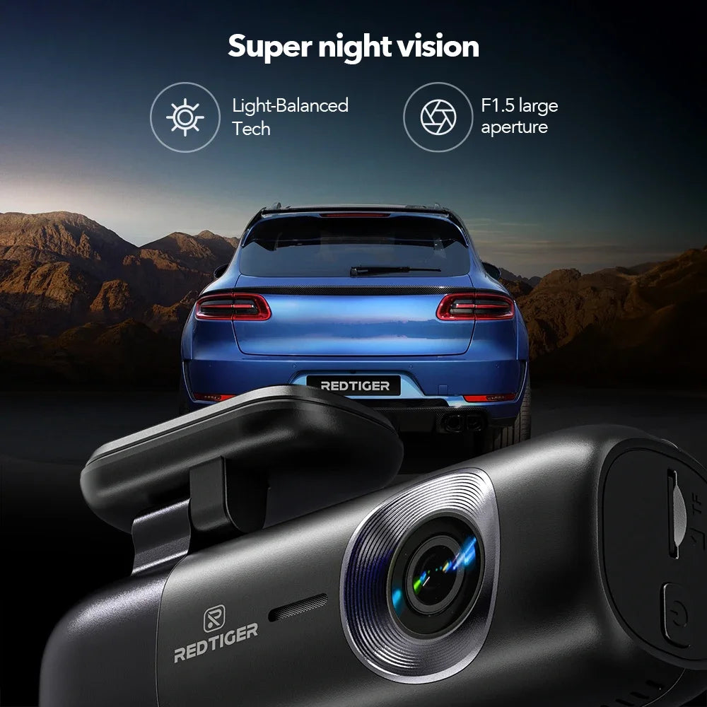 Redtige Dash Cam 4K Front Rear GPS WiFi App Control