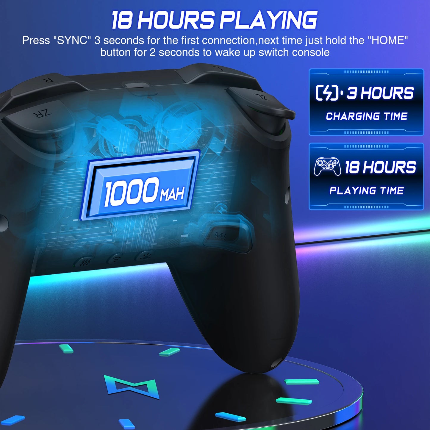 BEBONCOOL Q218 Wireless Switch Controller for Nintendo Switch PC Android