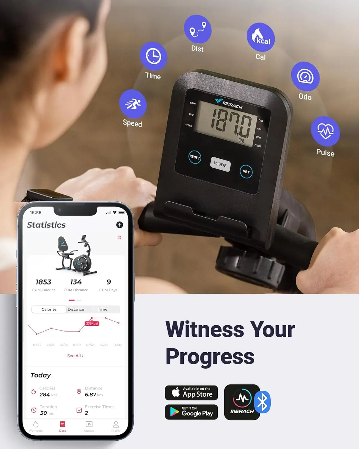 XMSJ Recumbent Exercise Bike With Smart Bluetooth Tech