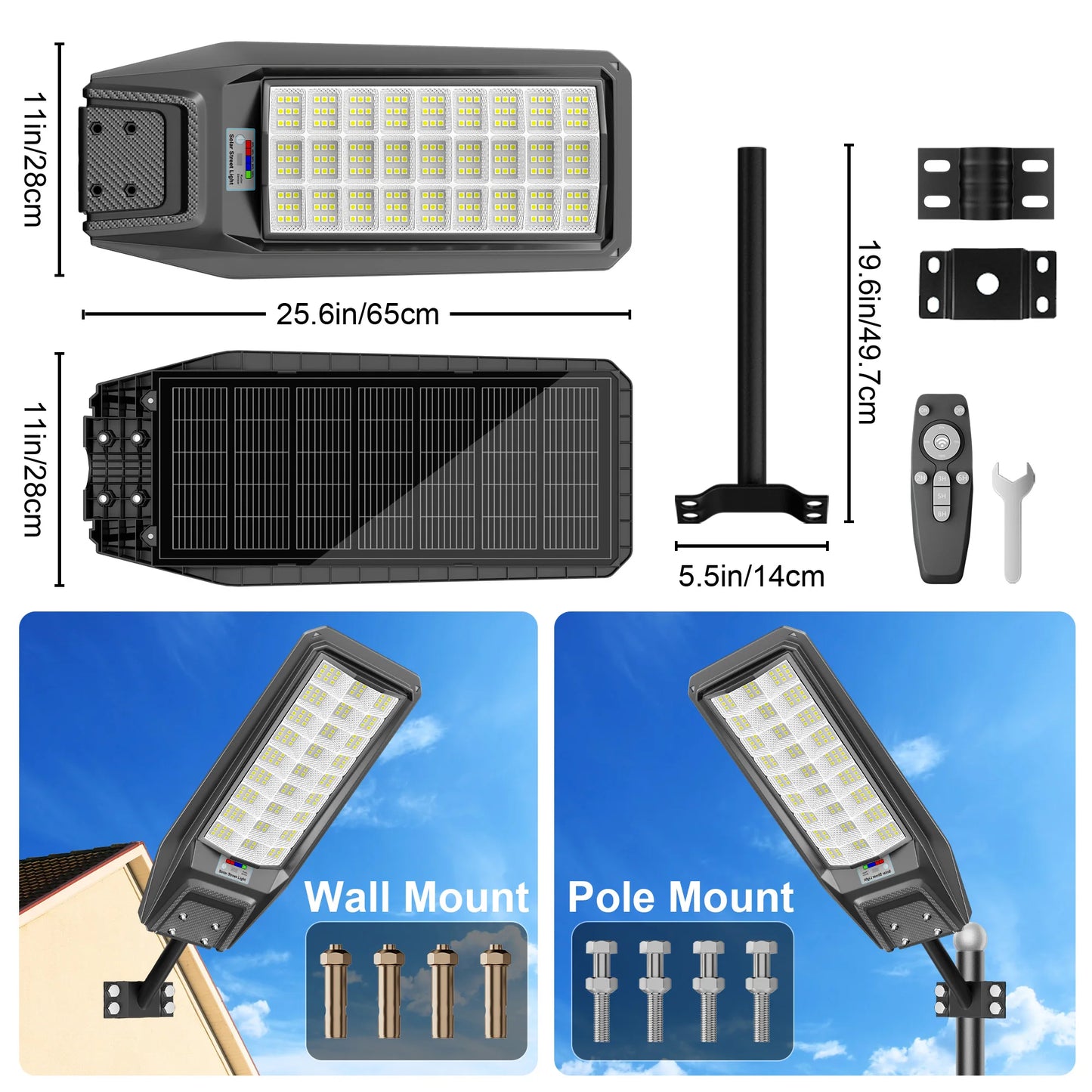 Outdoor Solar Motion Sensor Light IP65 Dusk To Dawn Yard