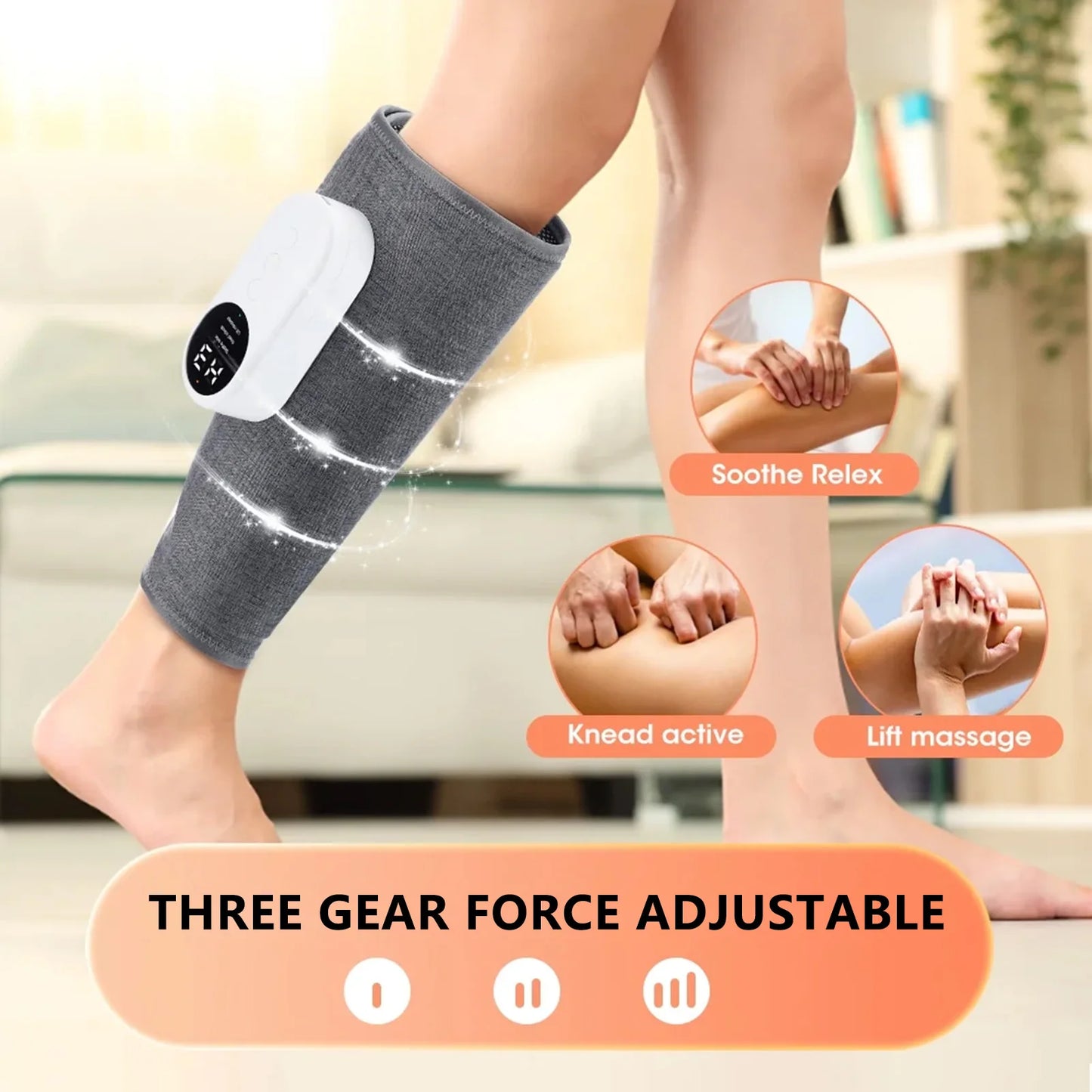 Smart Heated Leg Massager With Wireless Air Compression USB Rechargeable