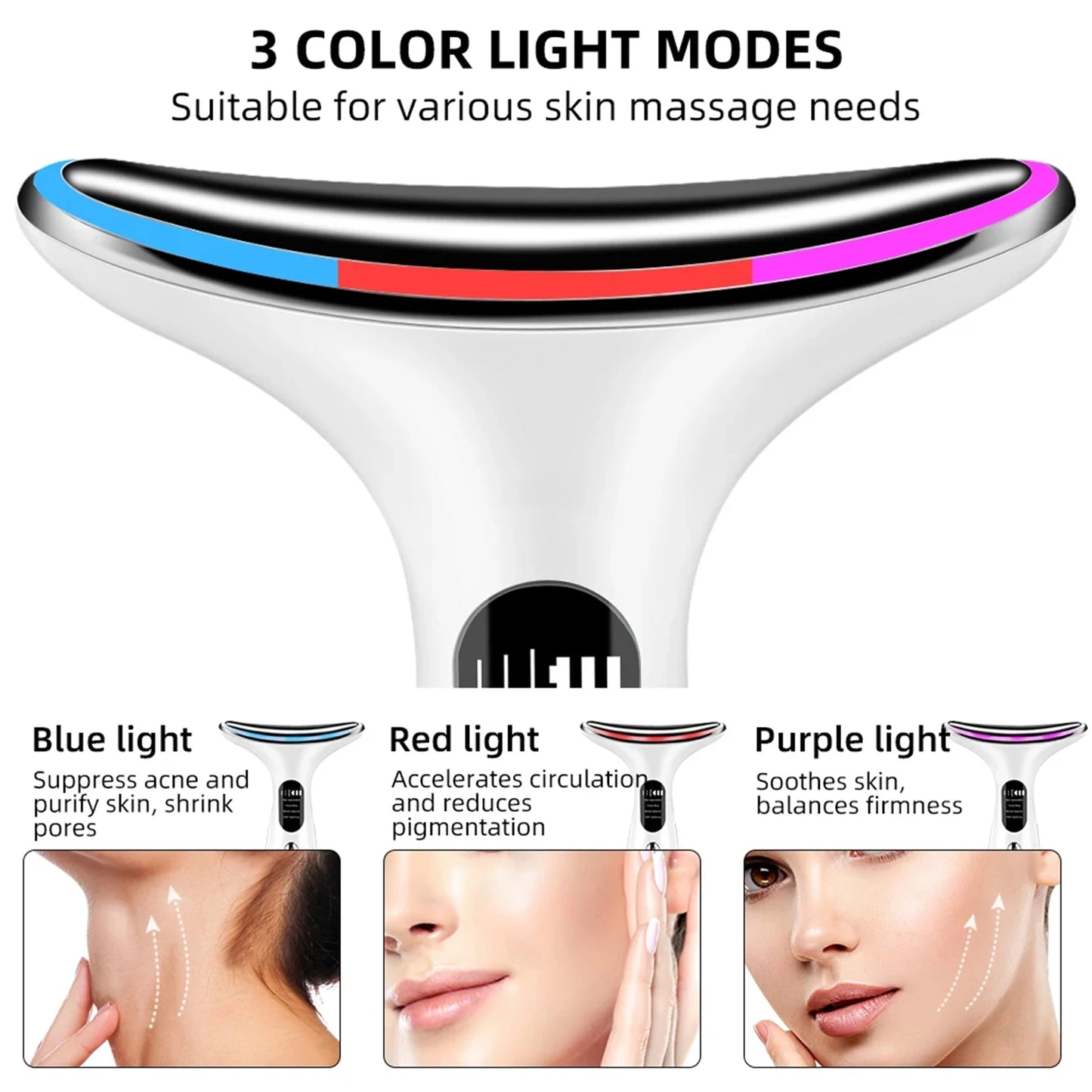 YOSOO Handheld Face Massager 4-In-1 Facial and Neck Beauty Device