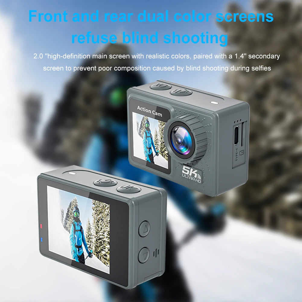 HOSPORT 4K Action Camera 60FPS 170 Degree Waterproof Remote
